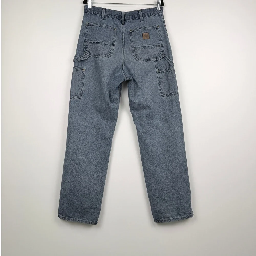 Carhartt Carpenter Jeans Mens 32x34 Blue Good Utility Workwear Denim B11 DST